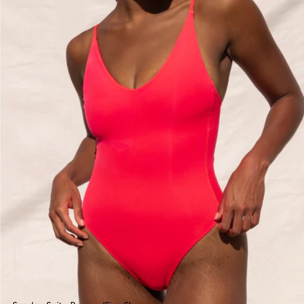 Women's Neon Red One-Piece Swimsuit by Left on Friday